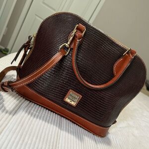 Dooneyw & Bourke Embossed Lizard Zip Zip Satchel